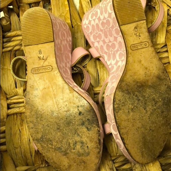 Coach Pink Wedge Sandals - Picture 4 of 6